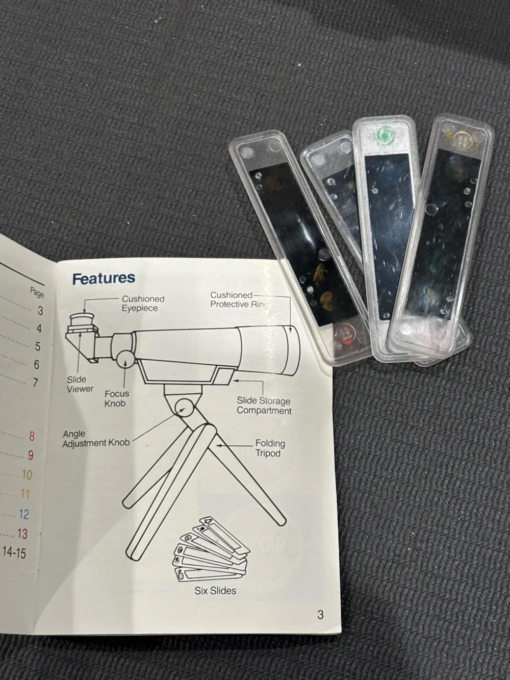 Vintage Fisher-Price Starscope Telescope Set 6605 Box Slides Working